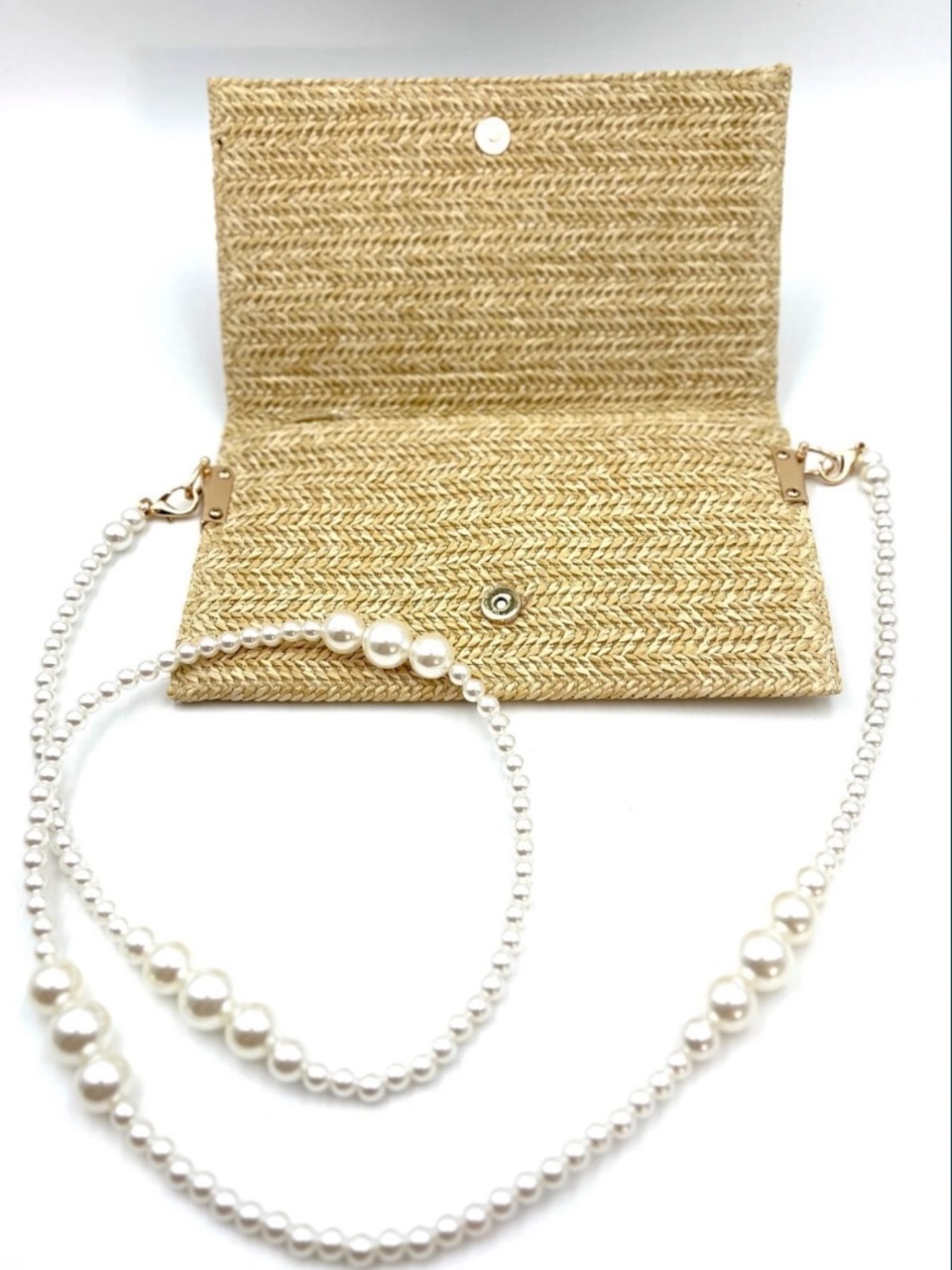 Dior Straw Raffia Woven Purse Bag Pouch With Shoulder Strap - Picture 3 of 9